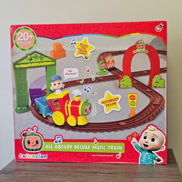 Cocomelon All Aboard Deluxe Music Motorized Train Toy Figures Playset NWT - Picture 2 of 9
